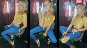 Smoking Cork in Jeans and Sandals