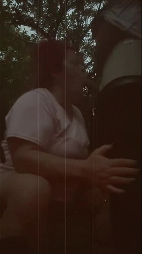 BBW Blowjob Outdoors