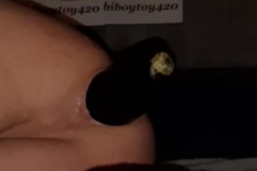 2 Huge Anal Eggplants Insertion ..big Anal Stretching!!