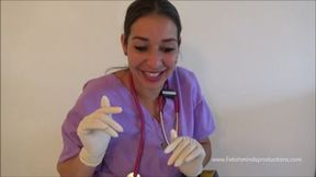 Latex gloved nurse knows about your fetish and strokes you POV_wmv_