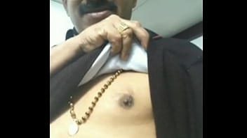 Handsome Mallu uncle showing nipple