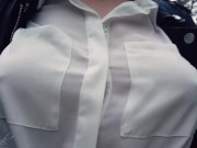 Boobwalk, White Blouse and Leather Jacket