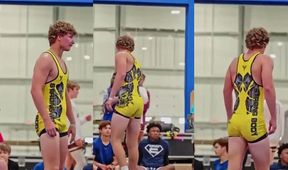 Hot Blond Wrestler In Singlet