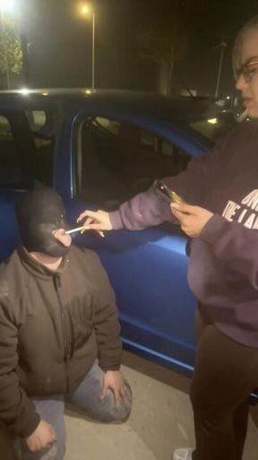 Real life public Human Ashtray - (part 2)