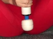 Small blonde teen slut squirts in her yoga pants