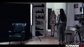 Magic Camera Freezes Time Sexy Transgender with HUGE Cock Facefucking Teenager Blonde