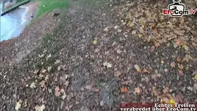Blonde German EXPERIENCED LADY with glasses meets stranger for public pounding