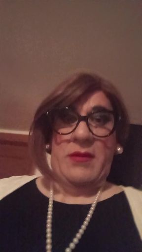 Crossdresser Boy Showing off His Curves in Front of the Mirror