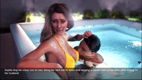 Awam Sophia and Sam Spend Time in Hottub