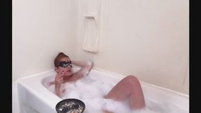 Smoking in bubble bath