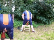 Rufus VS Mammon - rubber cyclist pup taming XXL Beast