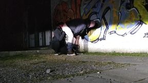 Outdoor Exposure Girl Licks Guy's Ass