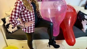 Evil-Lyn bursts 7 big Balloons with High Heels