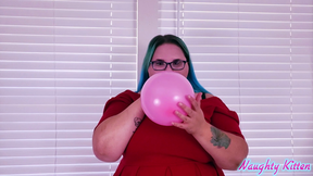 naughty kitten balloon blow and pop