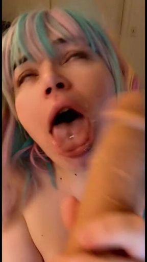 Dildo sucking clip from a custom