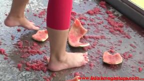 Naughty Mistress humiliates her sissy slave with a pedicure and feeding frenzy