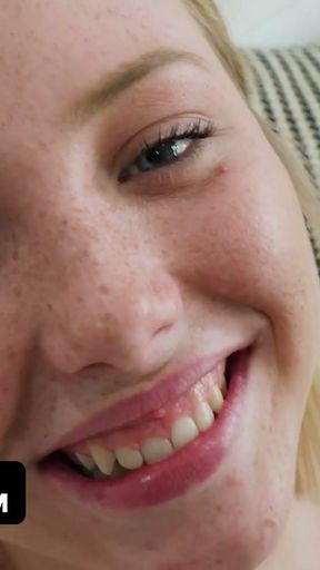 Blonde 18yo Dixie Lynn Shares Real Life Blowjob Stories While Sucking Cock In Her First Porn Video   Clip 1