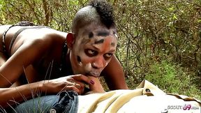 African Short Hair Ebony Teen Bianka seduce Tourist to Fuck Outdoor