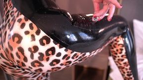 latex teasing beautiful video sexy lady in catsuit