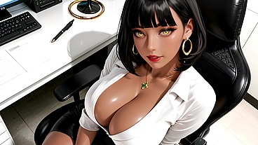 Dark Gal FWB Office Creampie ~ 12 Mins - Generated AI