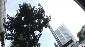 Sluttish Asian slut Sarina Tsubaki sucks cock in public