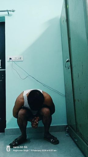 Enjoy morning bath and excercise with stepdaddy nude position