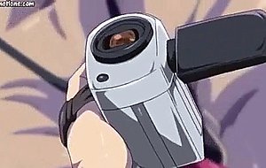 Lascive anime gets covered in cum