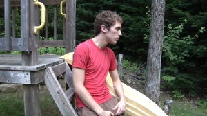 Next Door Twink: Naked Outdoor Fun with a Curly-haired Stud