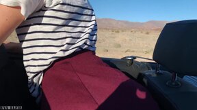 ”Public teen sex in the convertible car on a way to Las Vegas - Eva Elfie”