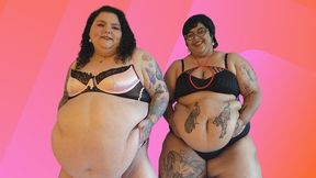 BELLY TO BELLY! BBW VS SSBBW size comparison ft Violet Neko & Mermaid