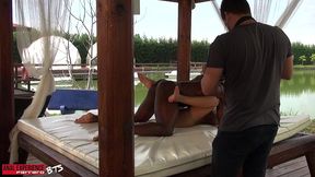 bts of the scene: the sweet rebecca gets anal treatment, bbc, atm, cum mouth, atp, swallow!