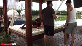 bts of the scene: the sweet rebecca gets anal treatment, bbc, atm, cum mouth, atp, swallow!