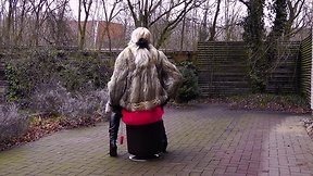 Fur-clad anal slut in boots