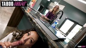 Stealing the show, sneaking with the forbidden stepmom, this hot friend gets wet