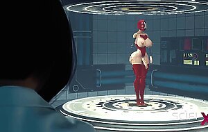 Female doctor wants a big hard dick. A sexy brunette gets fucked by a sex cyborg in the sci-fi lab