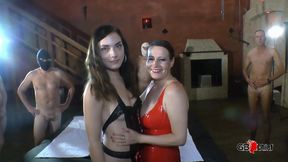 Lisa + Annabelle creampie gangbang cum games