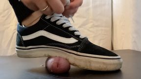 A Shoejob with Black Vans old Skool and black Vans Socks - slave cam HD