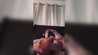 Gangster Dad wanking off and edging in couch