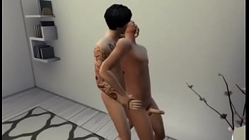 Tattooed guy fucks cute femboy bareback | Sims 4