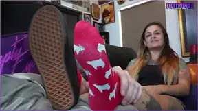 Sneaky Foot Worship with Tattooed Babe and her Dirty Feet