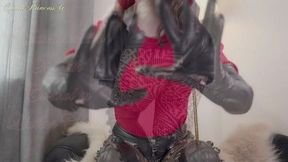Executrixxx's Breath Control in Leather Gloves