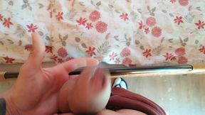 Jerk off While Roommate Is Downstairs - I Couldnt Hold Cum, Bed Sheets Are Now Spotted