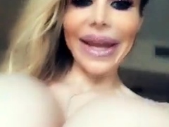 Cute blonde with big boobs solo