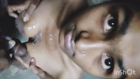 Desi Village Cute Girl Blowjob Cum in Mouth with Bengali Boy