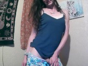 sweet cd millie playing in blue shorts and panties