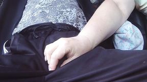 in the car in the parking lot, my stepmom jerks off my dick