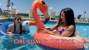 Inflatables By The Pool - Hanging out with Kiara Star and Josie Jo 1080p