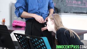”Hot student Dolly Leigh sucks a dick for good grades”