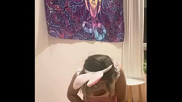 Femme Sandy - Peeing in Bowl &amp_ Swallowing (bunny Outfit)