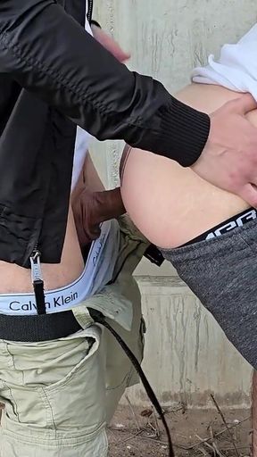 Bareback Fuck Marathon with My Gay Bitch - 6 Loads of Cum Deep in His Ass, Part 5 - Hot Outdoor Fuck Under the Highway Bridge